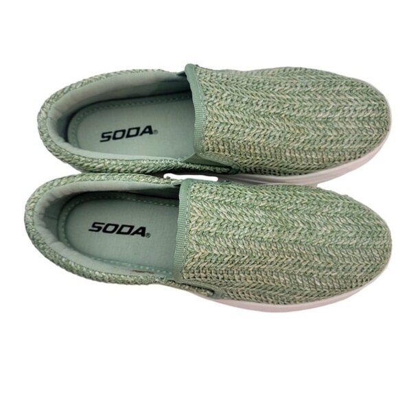 BUY ONE GET ONE FREE Soda Hike Slip-on  Fashion Sneaker  Sage Raffia - - Picture 5 of 7